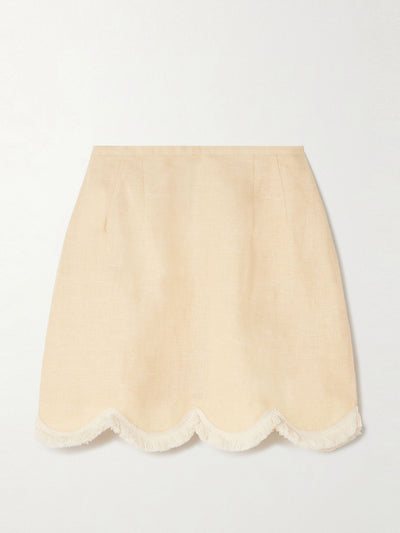 Posse Essie fringed linen mini skirt at Collagerie