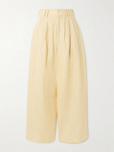 Posse Parker pleated linen wide-leg pants at Collagerie