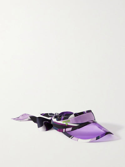 Pucci Printed silk-twill and PVC visor at Collagerie