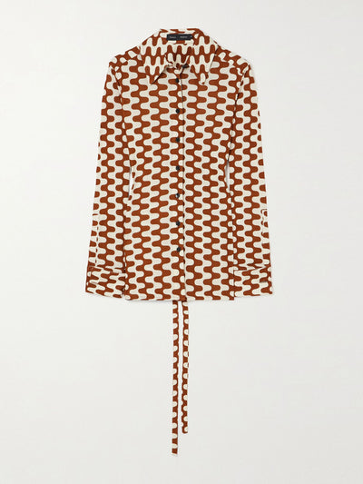 Proenza Schouler Belted printed jersey shirt at Collagerie