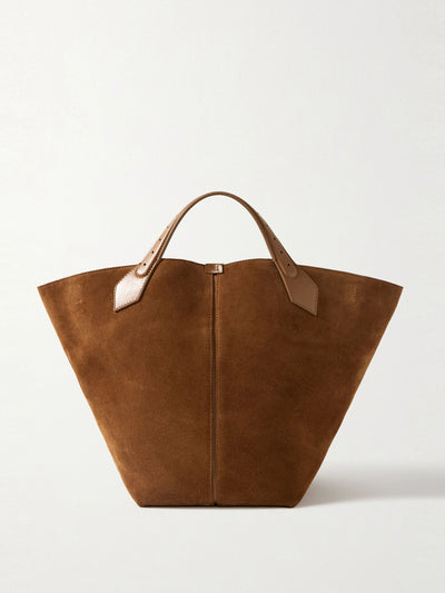 Proenza Schouler Large Chelsea leather-trimmed paneled suede tote at Collagerie