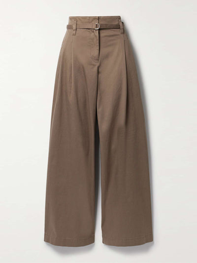 Proenza Schouler Raver belted cotton-blend twill wide-leg pants at Collagerie