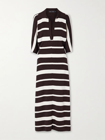 Proenza Schouler Solana striped wool and silk-blend midi dress at Collagerie