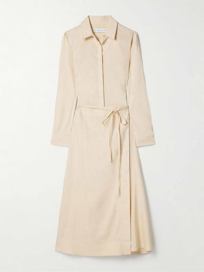 Proenza Schouler White Label Lato linen-blend midi wrap dress at Collagerie