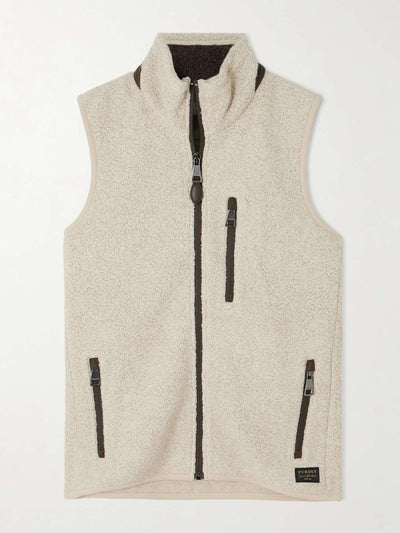 Purdey Faux suede-trimmed fleece vest at Collagerie
