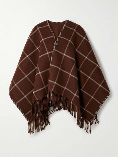 Purdey Welbeck checked wool and cashmere-blend cape at Collagerie