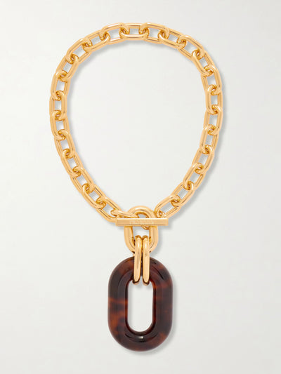 Rabanne Gold-tone and resin necklace at Collagerie