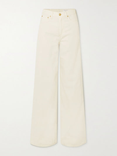 Rag & Bone White high-rise wide-leg jeans at Collagerie