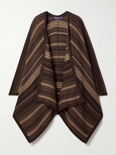 Ralph Lauren Collection Striped mulberry silk-blend wrap at Collagerie