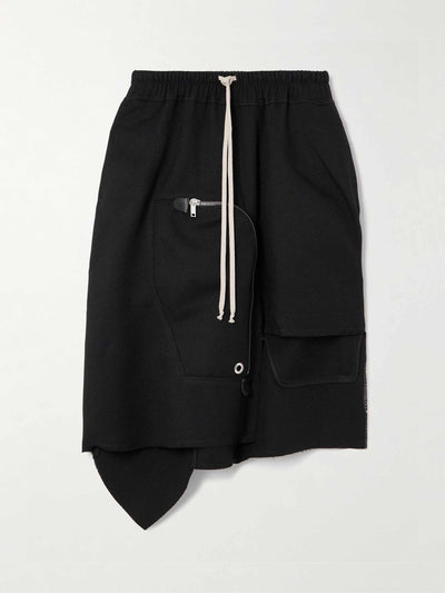 Rick Owens Dracca asymmetric cotton-blend twill skirt at Collagerie