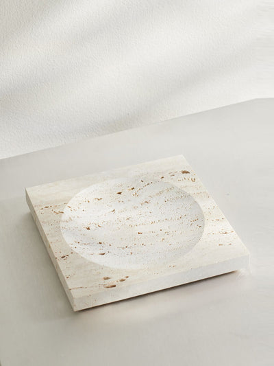 Róhe Small travertine tray at Collagerie