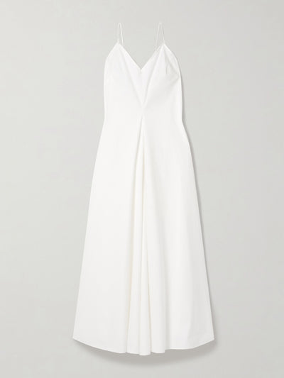 Róhe Pleated cotton-poplin midi dress at Collagerie