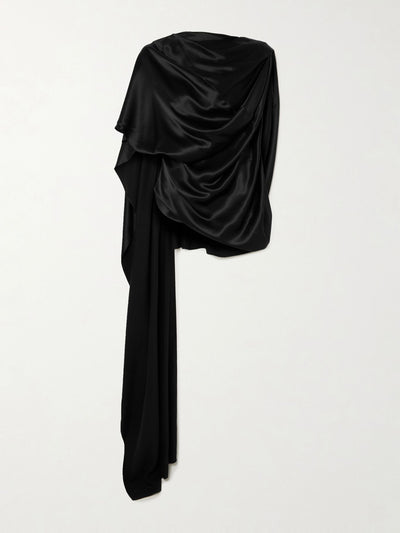 Roksanda Seraphine asymmetric cape-effect draped silk-satin top at Collagerie