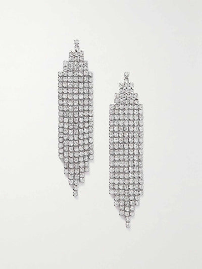Roxanne Assoulin On The Fringe silver-tone crystal earrings at Collagerie
