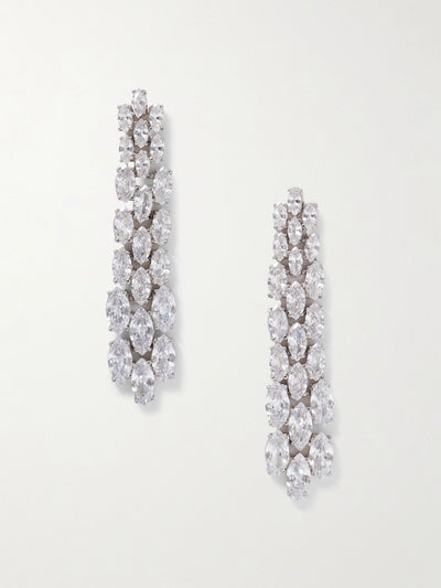 Roxanne Assoulin The Waterfall Drop silver-plated cubic zirconia earrings at Collagerie