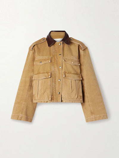 Ruadh The Henderson leather-trimmed cotton-canvas jacket at Collagerie