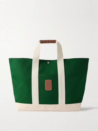 Rue De Verneuil St Paul Tool extra large leather- and webbing-trimmed canvas tote at Collagerie