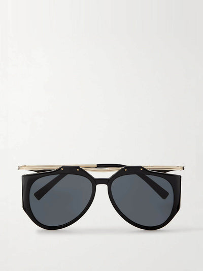 Saint Laurent Eyewear Amelia aviator-style acetate and gold-tone sunglasses at Collagerie