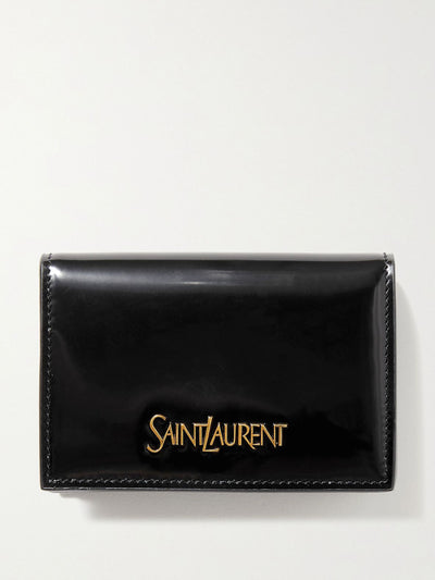 Saint Laurent Appliquéd glossed-leather wallet at Collagerie