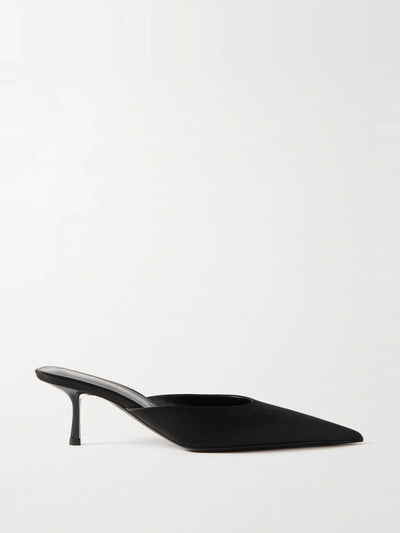 Saint Laurent Barbara satin mules at Collagerie