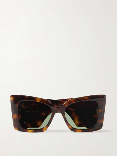 Saint Laurent Eyewear Blaze oversized cat-eye tortoiseshell acetate sunglasses at Collagerie