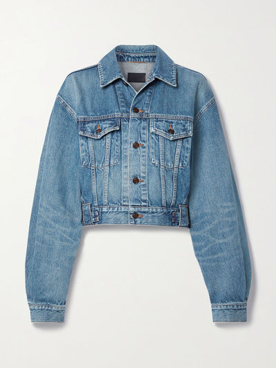 Saint Laurent Cropped denim jacket at Collagerie