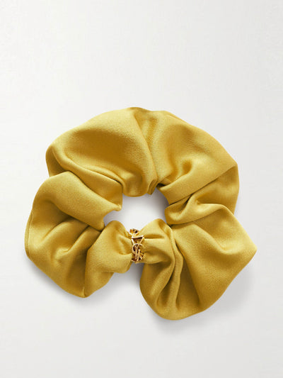 Saint Laurent Embellished silk-satin hair tie at Collagerie