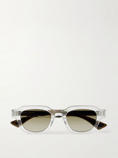 Saint Laurent Eyewear D-frame acetate and silver-tone sunglasses at Collagerie