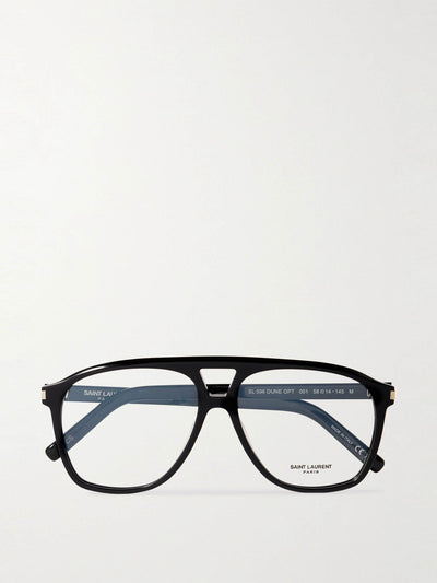 Saint Laurent Eyewear Dune aviator-style acetate optical glasses at Collagerie