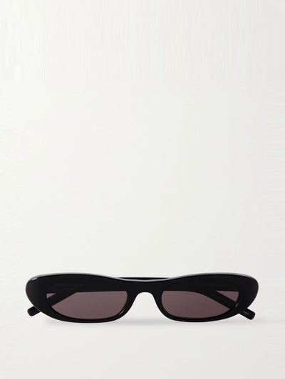 Saint Laurent Eyewear Shade oval-frame acetate black sunglasses at Collagerie