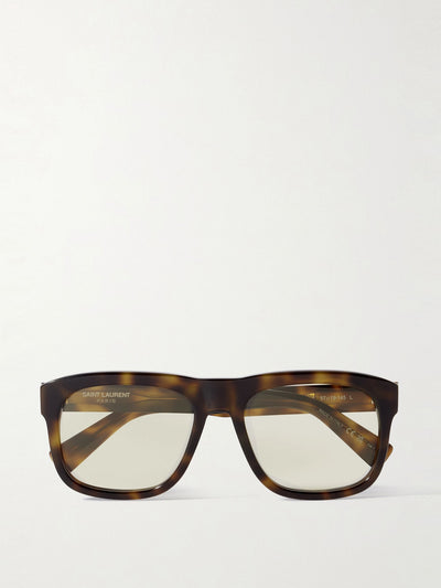 Saint Laurent Eyewear Square-frame tortoiseshell acetate sunglasses at Collagerie