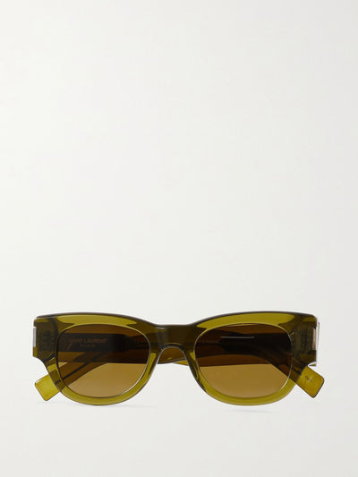 Saint Laurent Eyewear Green acetate sunglasses at Collagerie