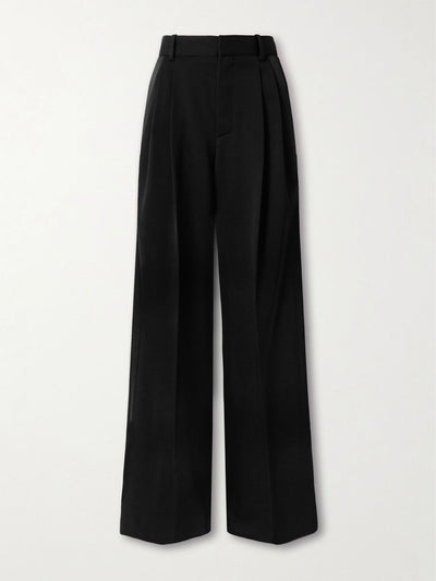 Saint Laurent Grain de poudre wool wide-leg pants at Collagerie