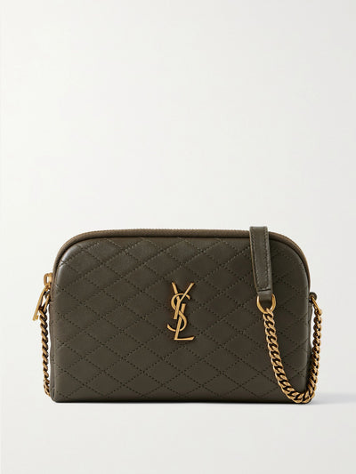 Saint Laurent Dark green leather shoulder bag at Collagerie