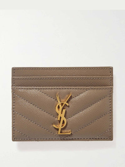 Saint Laurent Monogramme quilted textured-leather cardholder at Collagerie