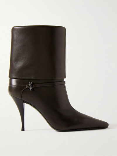 Saint Laurent Niki embellished leather ankle boots at Collagerie