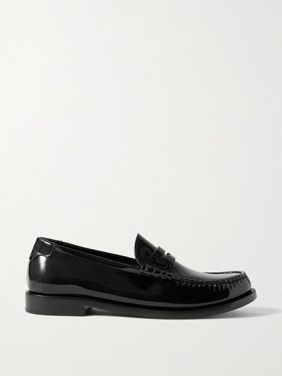 Saint Laurent Black patent-leather loafers at Collagerie