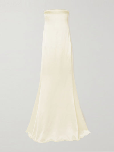 Saint Laurent Strapless silk-satin gown at Collagerie