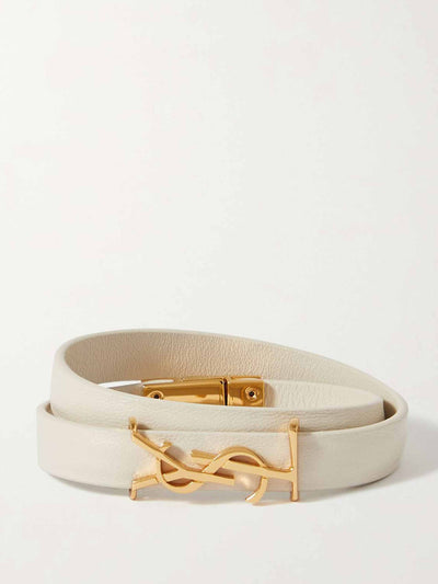 Saint Laurent Leather and gold-tone bracelet at Collagerie