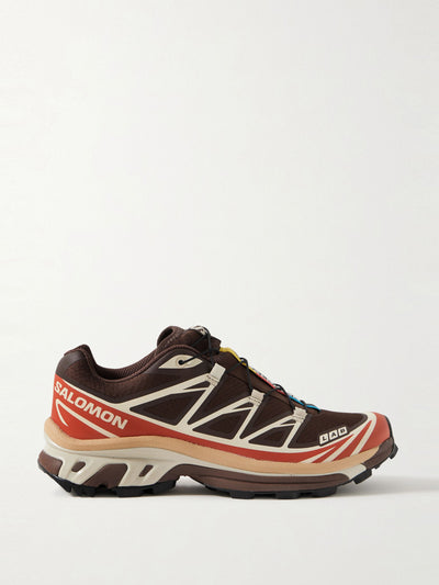 Salomon XT-6 rubber-trimmed mesh sneakers at Collagerie