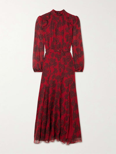 Saloni Jacqui-B printed silk crepe de chine maxi dress at Collagerie