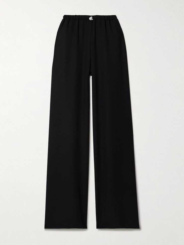 Playa pearl-embellished recycled-crepe wide-leg pants Trousers sara cristina    - Collagerie