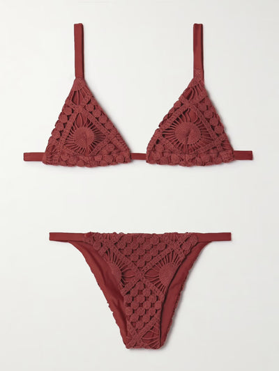 Sara Cristina Sun crocheted cotton triangle bikini at Collagerie