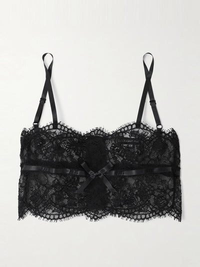 Dolce & Gabbana Satin-trimmed Chantilly lace top at Collagerie