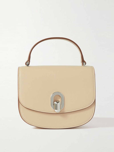 Savette Cream leather top-handle bag at Collagerie