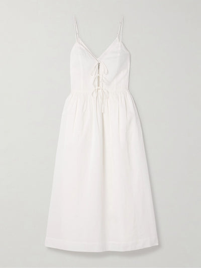 Sea Zora pleated cotton-blend midi dress at Collagerie