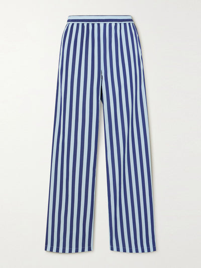 Sebline Striped cotton-poplin wide-leg pants at Collagerie