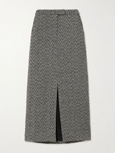 Self-Portrait Herringbone tweed midi skirt at Collagerie