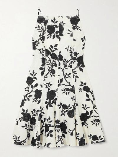 Self-Portrait Open-back bow-detailed floral-print linen and cotton-blend mini dress at Collagerie