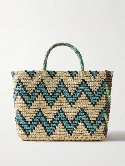 Sensi Studio Canasta striped straw tote bag at Collagerie